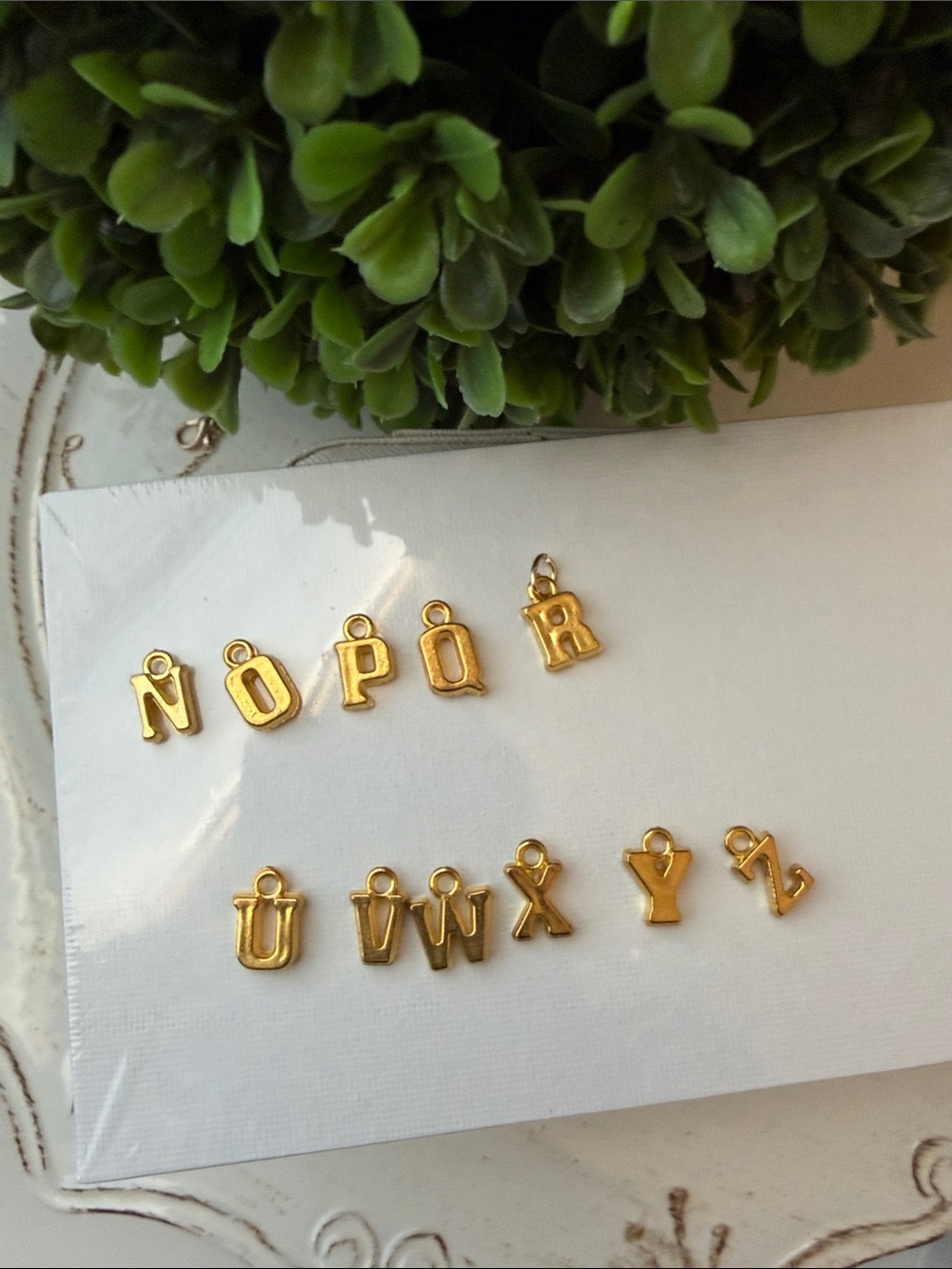 3/$9 Gold Letter Earrings